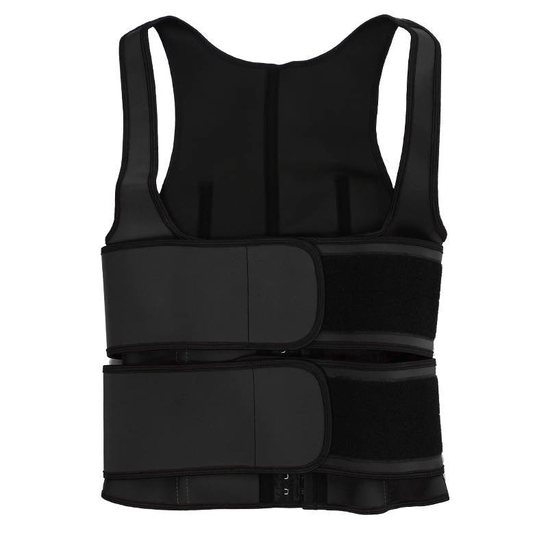 His Fits “Taylor_Fit”
Open Chested, Double Strapped High Waisted Compression Neoprene/Latex Waist Trainer Vest for Men!
