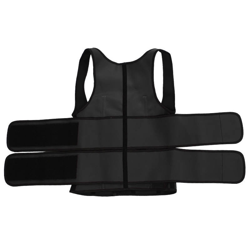 His Fits “Taylor_Fit”
Open Chested, Double Strapped High Waisted Compression Neoprene/Latex Waist Trainer Vest for Men!
