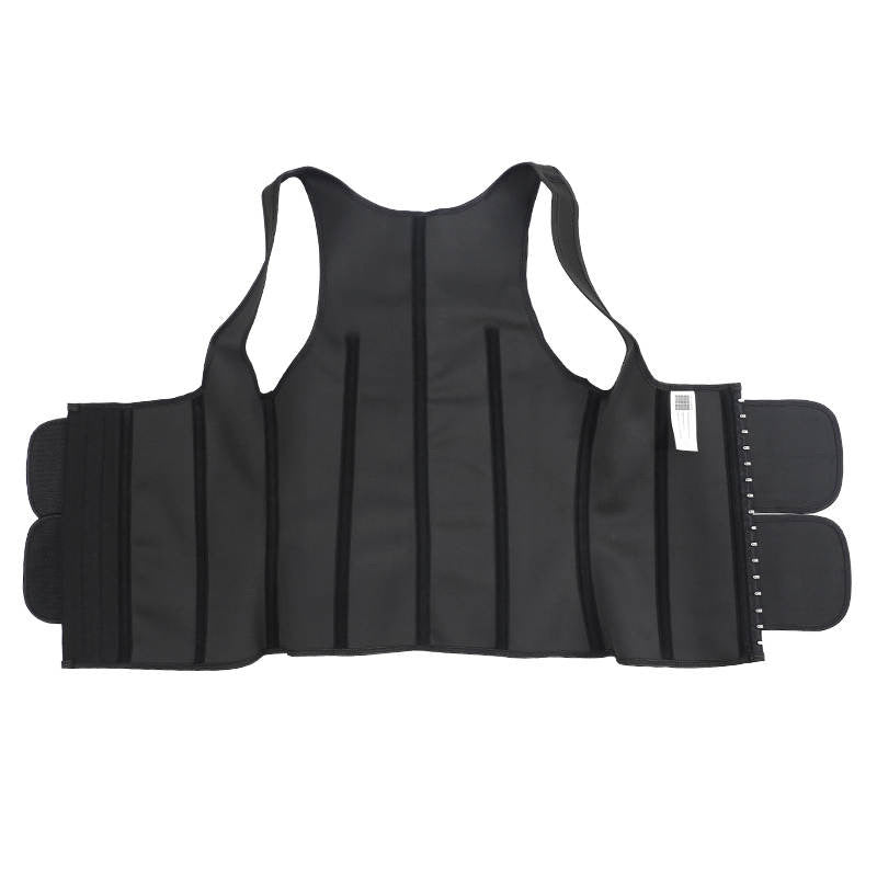His Fits “Taylor_Fit”
Open Chested, Double Strapped High Waisted Compression Neoprene/Latex Waist Trainer Vest for Men!