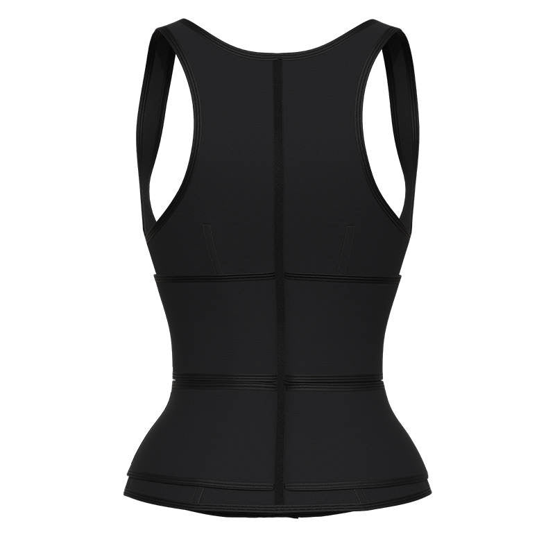His Fits “Taylor_Fit”
Open Chested, Double Strapped High Waisted Compression Neoprene/Latex Waist Trainer Vest for Men!